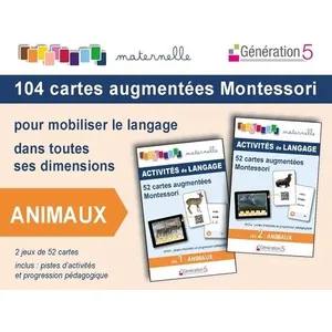 Generation 5 Eds 104 cartes augmentées Montessori Animaux