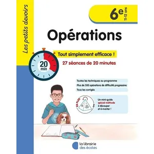 Librairie Des Ecoles Les petits devoirs - Opérations 6e pas cher
