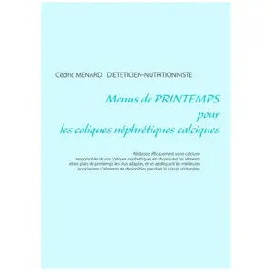 Comparateur de prix : Books on Demand Menus de printemps pour les coliques néphrétiques calciques