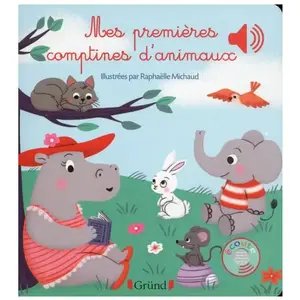 GRUND Mes premières comptines d'animaux - Livre sonore avec 6 puces - Dès 1 an