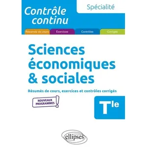 Ellipses Spécialité Sciences économiques et sociales - Terminale - Nouveaux programmes pas cher