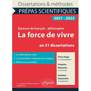 Ellipses La force de vivre en 31 dissertations. Victor Hugo, Les Conte... pas cher