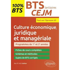 Ellipses BTS tertiaires - CEJM - Culture économique, juridique et mana... pas cher