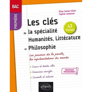 Ellipses Spécialité Humanités, Littérature et Philosophie - Première - Nouveaux programmes pas cher