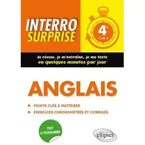 Ellipses Anglais. Interro Surprise. Classe de 4e pas cher