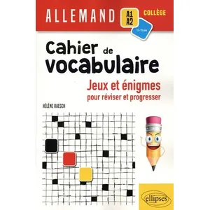 Comparateur de prix : Ellipses Allemand. Cahier de vocabulaire. Jeux et énigmes pour réviser...