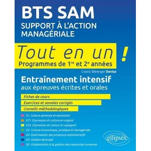 Comparateur de prix : Ellipses BTS SAM Support à l'action managériale: Programmes de 1re et 2e années