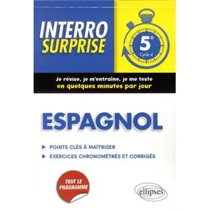 Comparateur de prix : Ellipses Espagnol. Interro surprise classe de 5e (cycle 4)