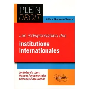 Ellipses Les indispensables des institutions internationales pas cher