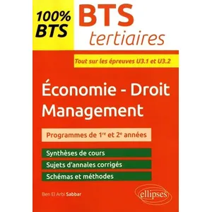 Comparateur de prix : Ellipses BTS tertiaires - Économie-Droit - Management - Épreuves U3.1 et U3.2