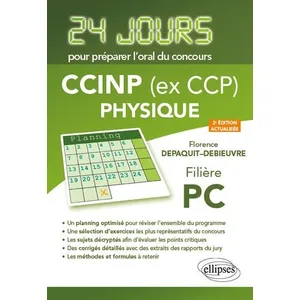 Comparateur de prix : Ellipses 24 jours : physique - CCINP (ex CCP) - PC