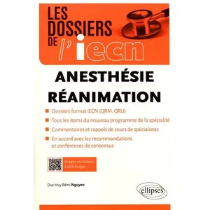 Ellipses Anesthésie - Réanimation (Les dossiers de l'iECN) pas cher
