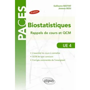 Comparateur de prix : Ellipses UE4 - Biostatistiques : rappels de cours et QCM - 2e edition (PACES en schémas)