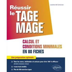 Comparateur de prix : Ellipses Réussir Le Tage Mage - Calcul Et Conditions Minimales En 80 Fiches