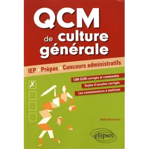 Comparateur de prix : Ellipses QCM de culture générale pour réussir ses concours. IEP, Prépa...