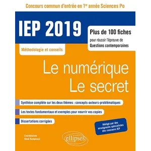Comparateur de prix : Ellipses Concours commun IEP 2019. Plus de 100 fiches pour réussir l'é...