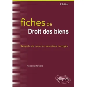 Comparateur de prix : Ellipses Fiches de droit des biens - 3e édition