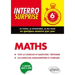 Comparateur de prix : Ellipses Maths 6e - Tout le cours en 44 questions/réponses et 200 exer...