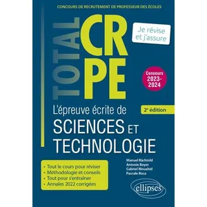 Comparateur de prix : Ellipses Réussir l'épreuve ecrite de sciences et technologie : CRPE - nouveau concours (édition 2022)