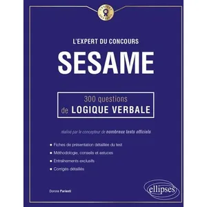 Comparateur de prix : Ellipses L'Expert du concours SESAME - 300 questions de logique verbale