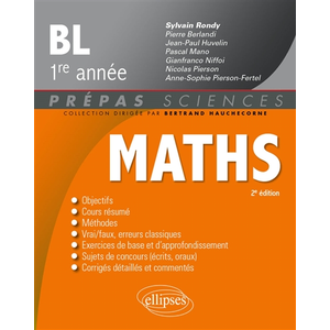 Ellipses Mathématiques - BL 1re année - nouveaux programmes pas cher