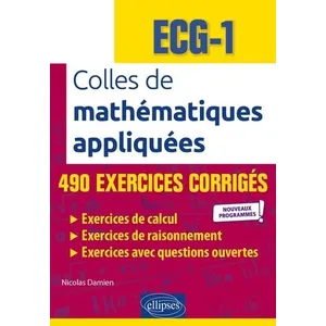 Ellipses Colles De Mathématiques Appliquées Ecg-1 pas cher
