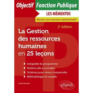 Ellipses La gestion des ressources humaines en 25 leçons : catégories A et B pas cher