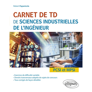 Comparateur de prix : Ellipses Carnet de TD de sciences industrielles de l'ingénieur PCSI et MPSI