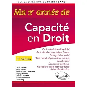 Comparateur de prix : Ellipses Ma deuxième année de Capacité en Droit. Droit administratif s...