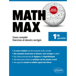 Comparateur de prix : Ellipses Maths 1re Spécialité - Cours Complet - Exercices Et Devoirs Corrigés