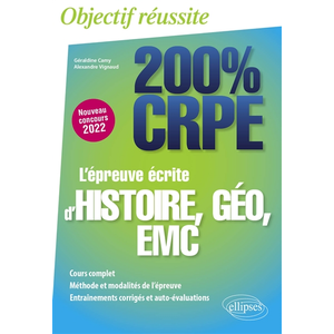 Ellipses L'épreuve écrite d'histoire, géographie, EMC : nouveau concours 2022 pas cher