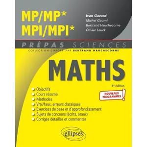 Comparateur de prix : Ellipses Mathématiques MP/MP* - MPI/MPI* - Programme 2022 broché