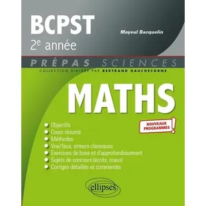 Comparateur de prix : Ellipses Mathématiques BCPST 2e année - Programme 2022 broché