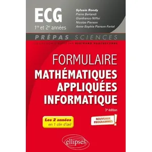 Comparateur de prix : Ellipses Formulaire Mathématiques Appliquées Informatique Ecg 1re Et 2e Années