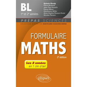 Comparateur de prix : Ellipses Formulaire Mathématiques - BL 1re et 2e années - 2e édition broché