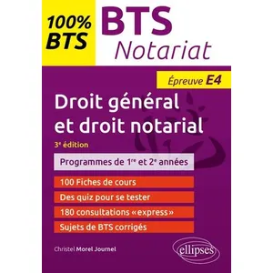 Comparateur de prix : Ellipses BTS Notariat - Épreuve de droit général et droit notarial (E4/U4)