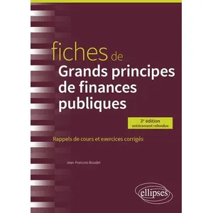 Ellipses Fiches de Grands principes de finances publiques pas cher