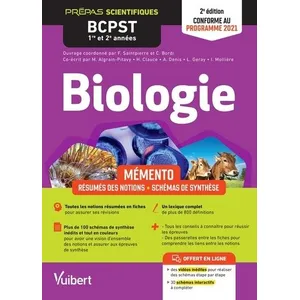 Comparateur de prix : Vuibert Biologie Bcpst 1re Et 2e Années - Mémento - Résumés Des Notions, Schémas De Synthèse