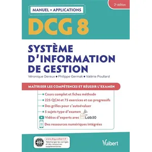 Comparateur de prix : Vuibert DCG 8 - Systèmes d'information de gestion : Manuel et Applications