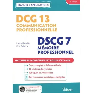 Vuibert DCG 13 - Communication professionnelle DSCG 7 - Mémoire profe... pas cher