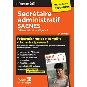 Vuibert Concours Secrétaire administratif et SAENES - Catégorie B - Préparation rapide et complète à toutes les épreuves pas cher