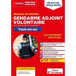 Comparateur de prix : Vuibert Epreuves De Sélection Gendarme Adjoint Volontaire - Gav, Apja Et Gav Ep - Catégorie C