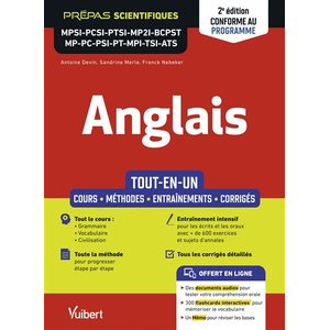 Comparateur de prix : Vuibert Anglais MPSI - PCSI - PTSI - MP2I - BCPST - MP - PC - PSI - PT...