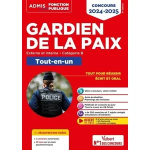 Comparateur de prix : Vuibert Gardien de la paix : externe et interne, catégorie B, tout-en-un : concours 2024-2025