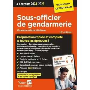 Comparateur de prix : Vuibert Sous-Officier De Gendarmerie - Concours Gendarme Externe Et Interne