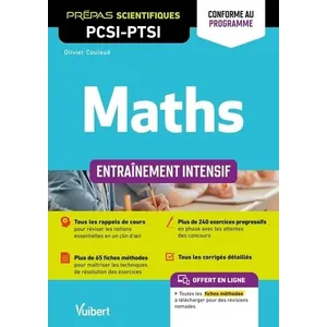 Comparateur de prix : Vuibert Maths PCSI-PTSI. Entraînement intensif - Conforme au nouveau programme broché
