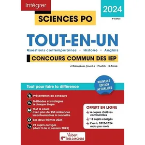 Comparateur de prix : Vuibert Sciences Po - Concours commun des IEP 2024 - Tout-en-un broché