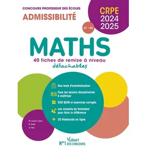 Comparateur de prix : Vuibert Maths - CRPE 2024-2025 - 40 fiches de remise à niveau broché