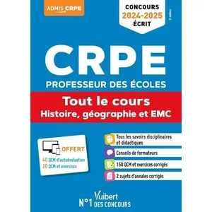 Vuibert Crpe Professeur Des Écoles - Tout Le Cours - Histoire, Géographie Et Emc pas cher