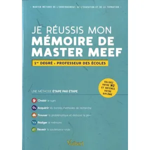 Comparateur de prix : Vuibert Je Réussis Mon Mémoire De Master Meef - 1er Degré : Professeur Des Écoles
